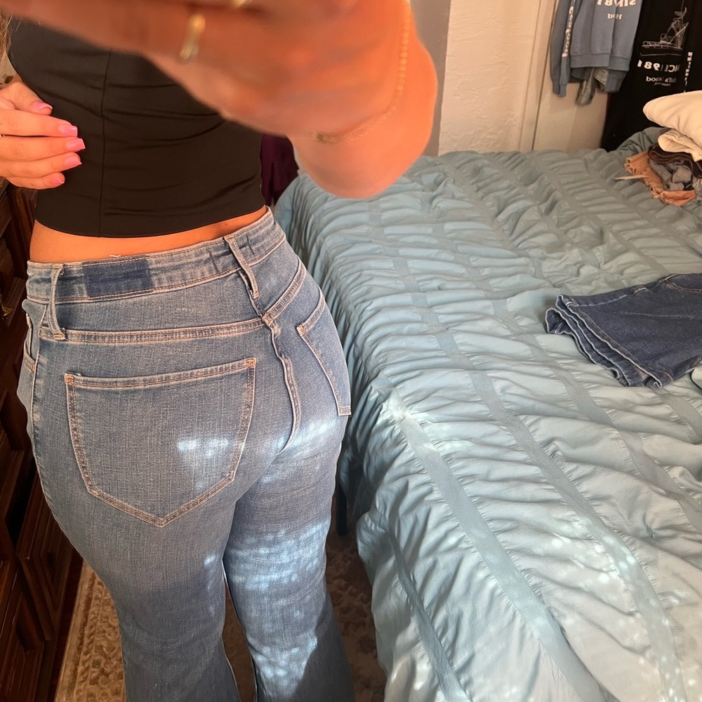 Abercrombie & Fitch Blue Flare Wide Leg Jeans